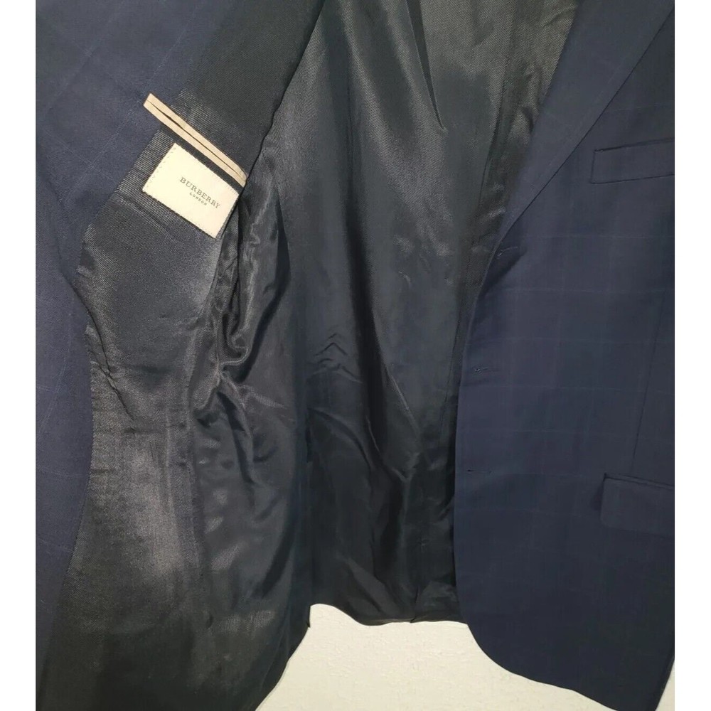 Burberry London Sz 44 L Bond Suit Jacket Sport Coat Men's Navy Blazer 100% Wool - Picture 8 of 15